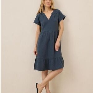 Pact Deep Blue Midi Dress
